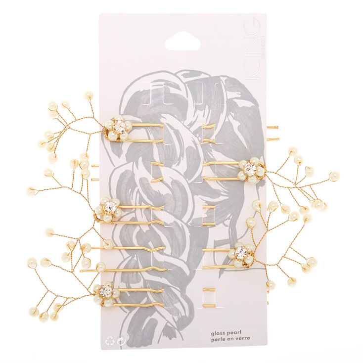 Gold Pearl Vine Bobby Pins - 6 Pack,