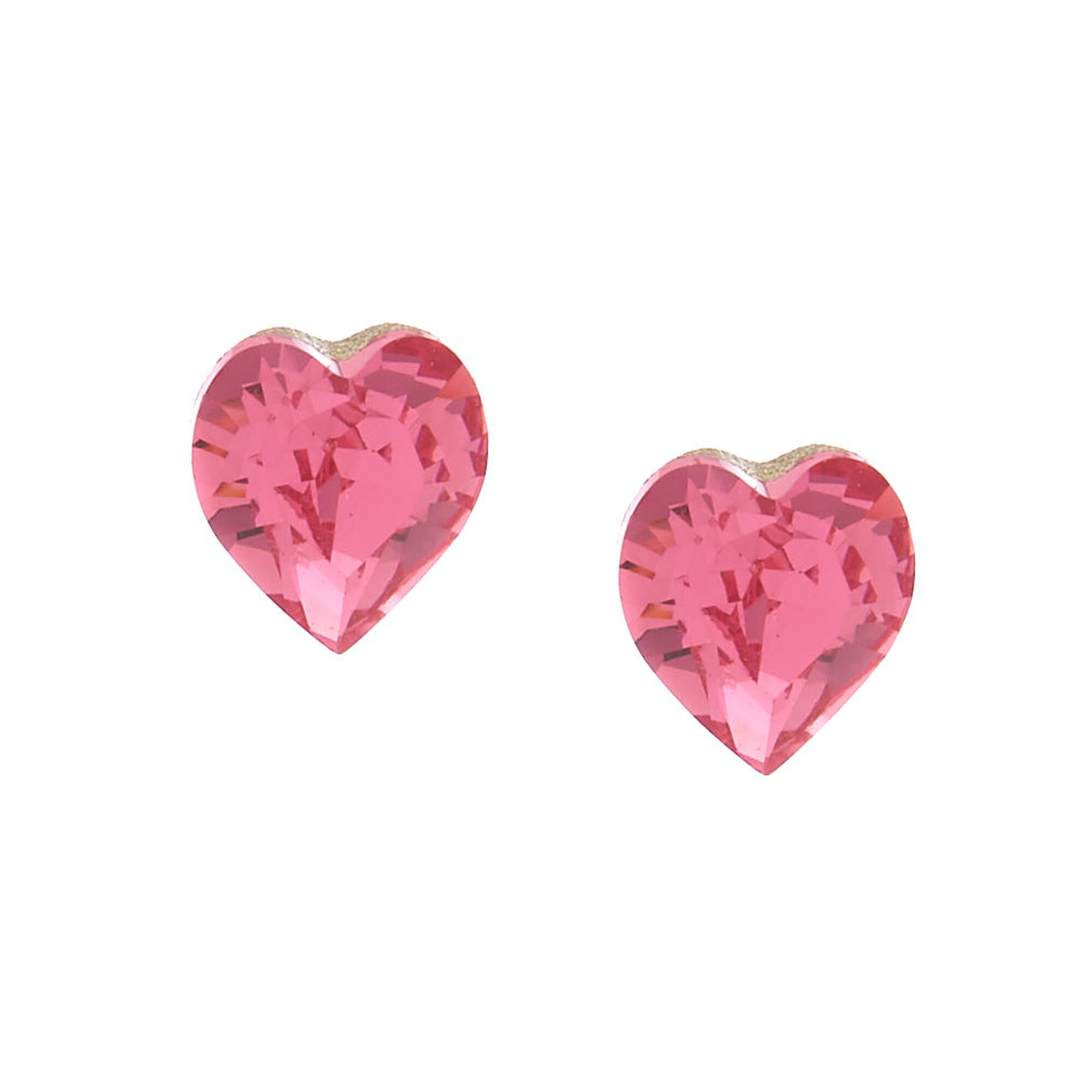 Sterling Silver Swarovski Elements Heart Stud Earrings Pink Sterling Silver Swarovski Reg Elements Heart Stud Earrings Pink