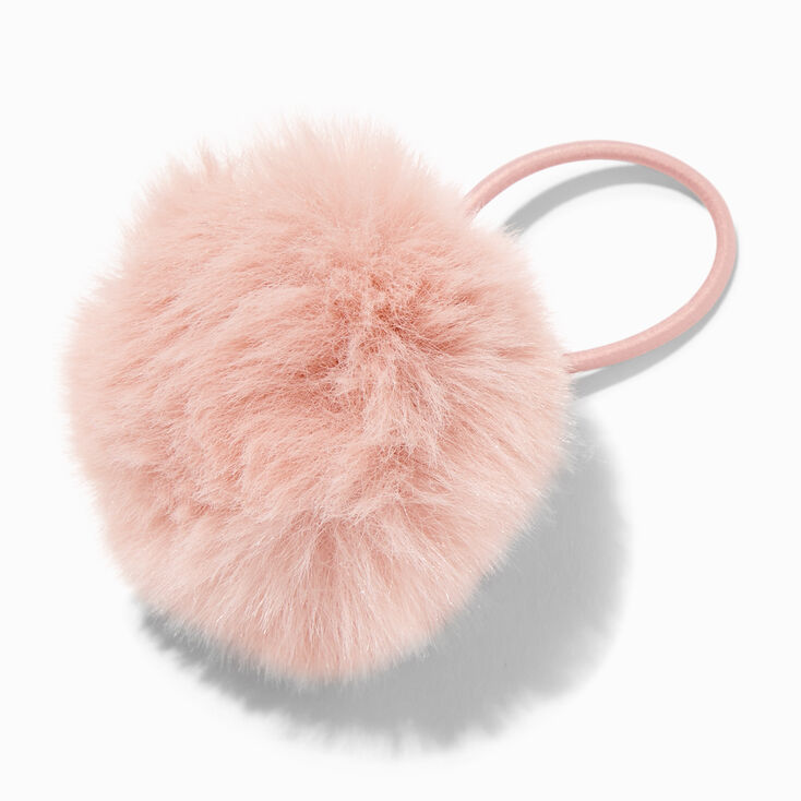 Pink Blush Faux Fur Pom Pom Hair Ties - 2 Pack | Icing US