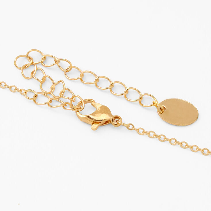 Gold Mini Pearl Initial Pendant Necklace - T,