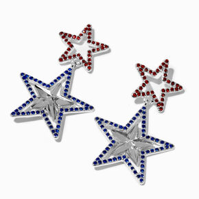 Gemstone Star Outline Drop Earrings,