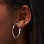 Silver-tone Stainless Steel 30MM Hoop Earrings,