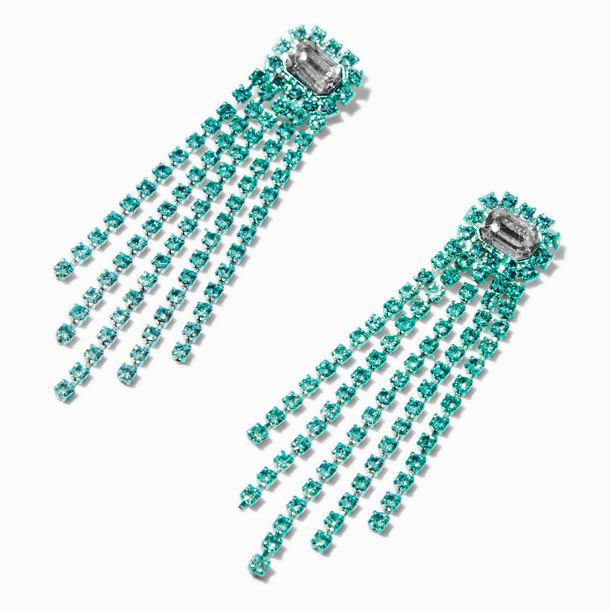 Teal Rhinestone Fringe 2