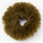 Medium Furry Hair Scrunchie - Olive,