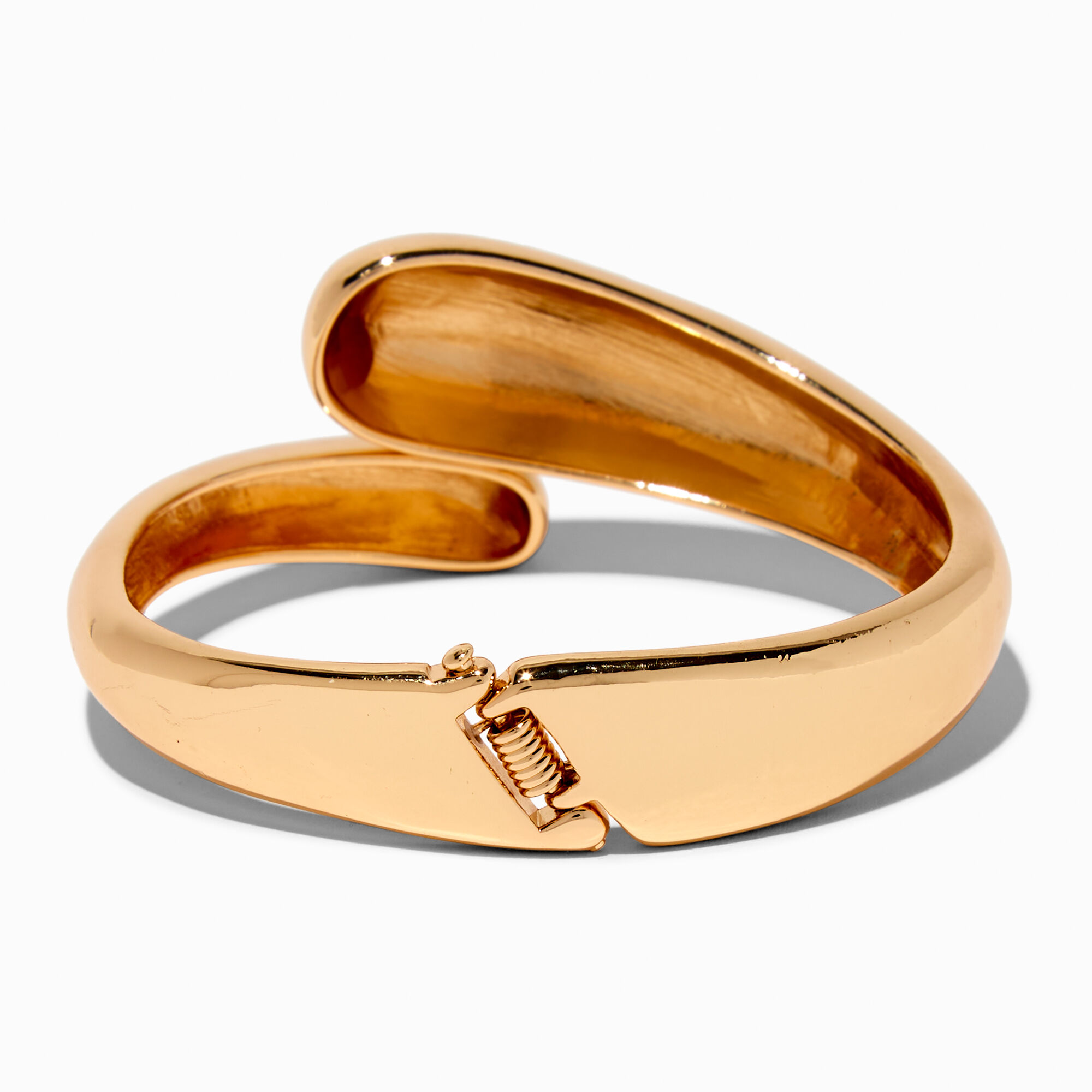 Gold tone Thick Double Molten Cuff Bracelet Icing US