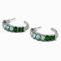 Silver-tone Green Ombre 30MM Hoop Earrings,