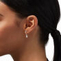 Silver Safety Pin Hoop Earrings,