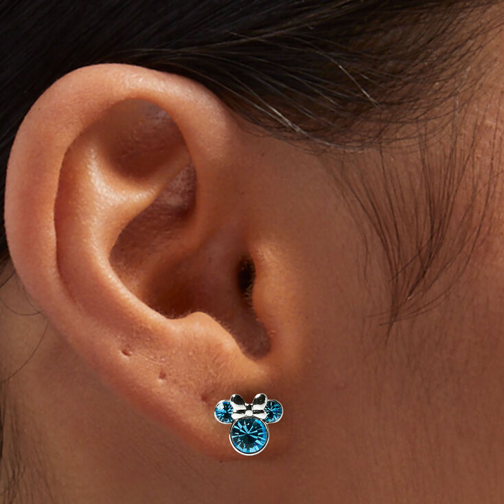 &copy;Disney Minnie Mouse Birthstone Sterling Silver Stud Earrings - March,