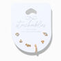 Gold Mixed Heart Single Hoop &amp; Stud Earrings - 6 Pack,