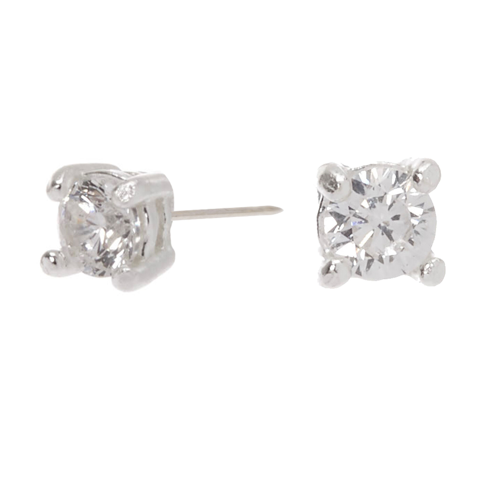 Sterling Silver Cubic Zirconia 2MM Round Stud Earrings | Icing US