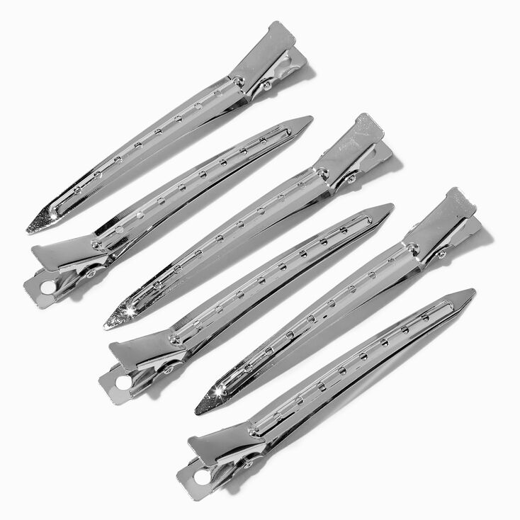 Silver Beak Hair Styling Clips - 6 Pack,