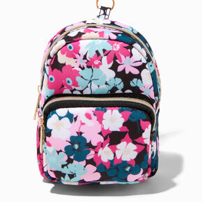 Lavender Floral Mini Backpack Keychain,