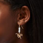 Gold-tone Horse Pearl 1.5&quot; Drop Earrings,