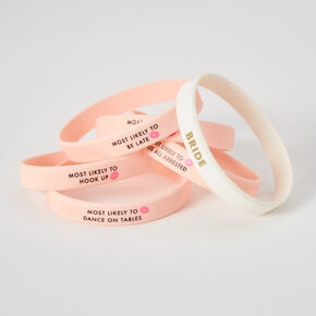 Bachelorette Party &quot;Most Likely To&quot; Silicone Wristbands - 6 Pack,