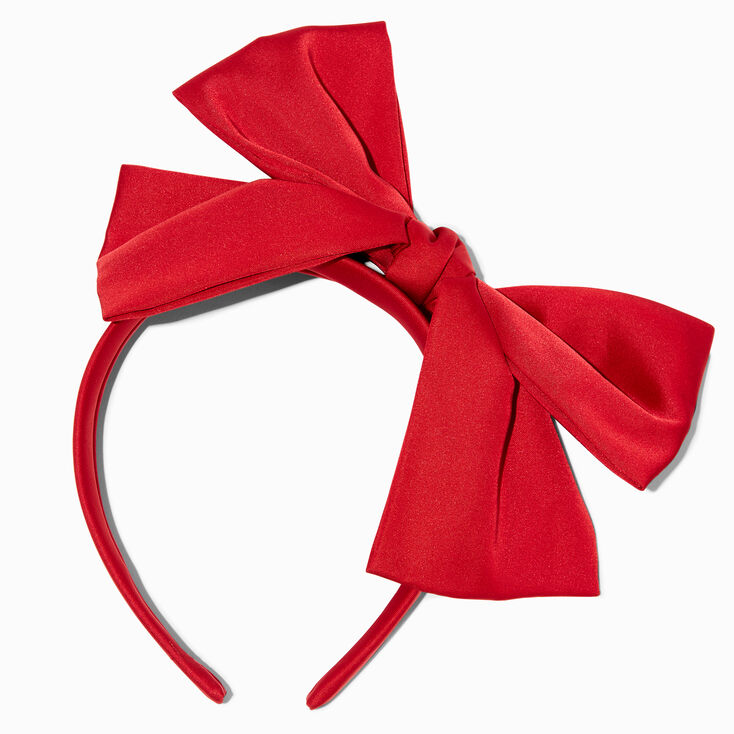 Red Jersey Solid Bow Headband,