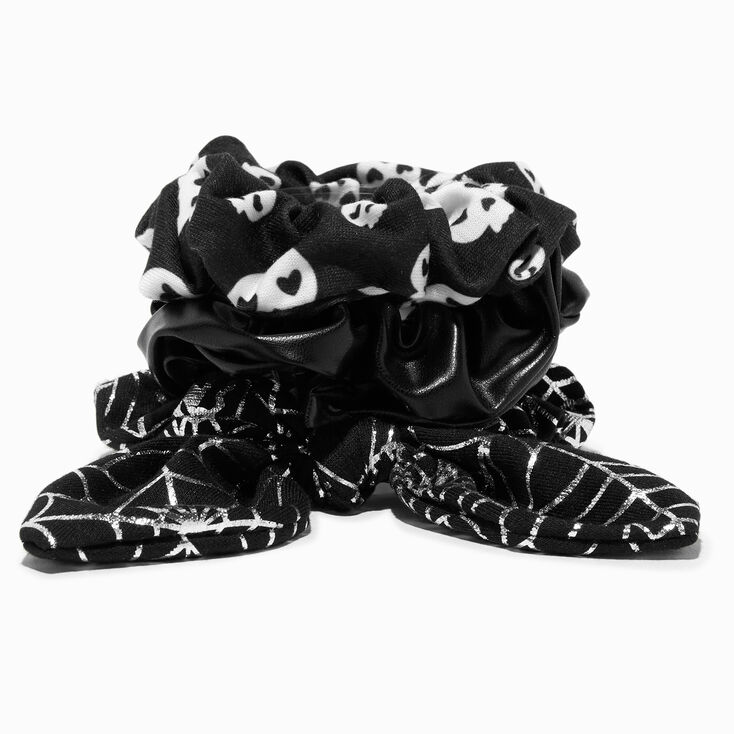 Halloween Skulls &amp; Spider Webs Hair Scrunchies - 3 Pack,