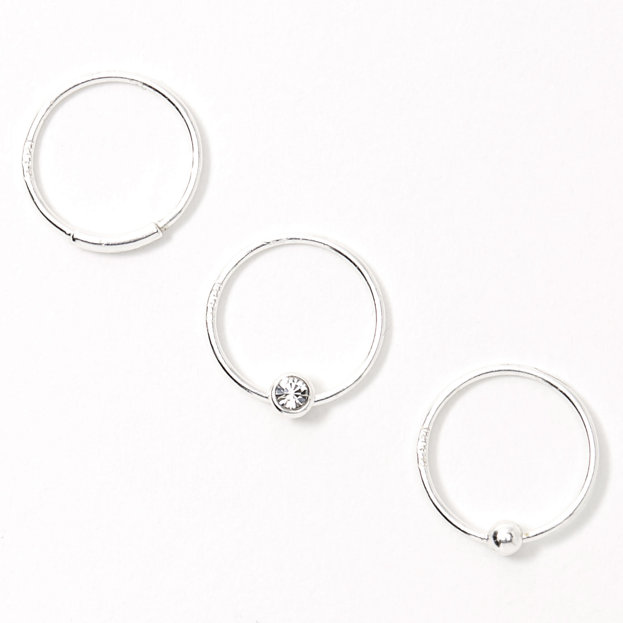 Small silver store hoop nose ring