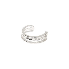 Silver Twisted Triple Row Toe Ring,