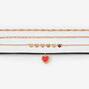 Red Heart Gold Chain Bracelet Set - 4 Pack,