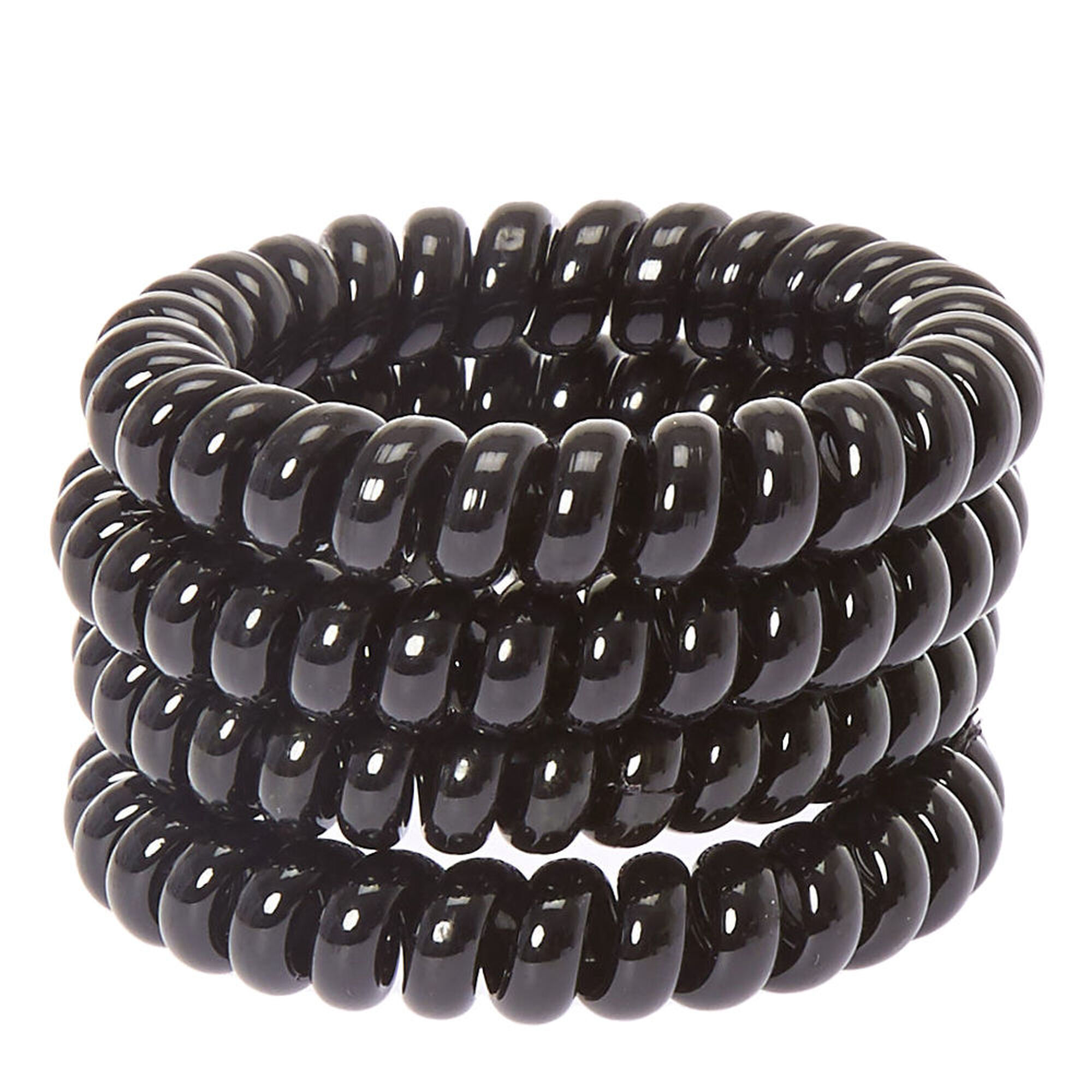 Spiral Hair Ties Black 4 Pack Icing US