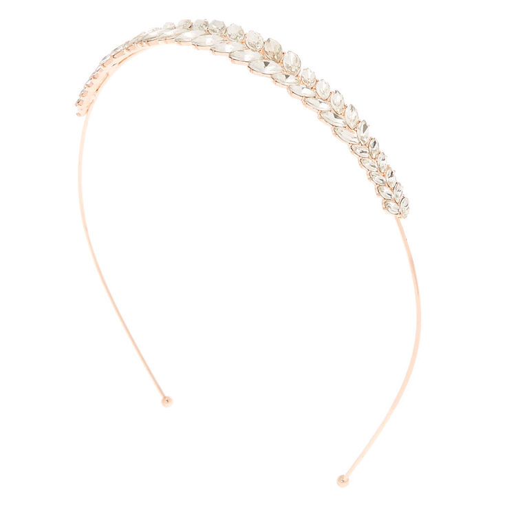 Rose Gold Rhinestone Caesar Headband,