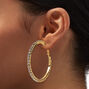 Gold-tone Embellished Crystal Hoop Earrings - 3 Pack,