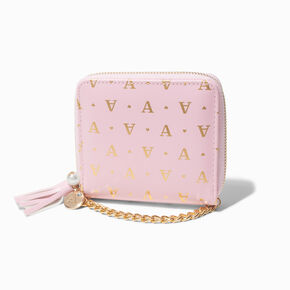 Golden Initial Chain-Strap Wallet - A,