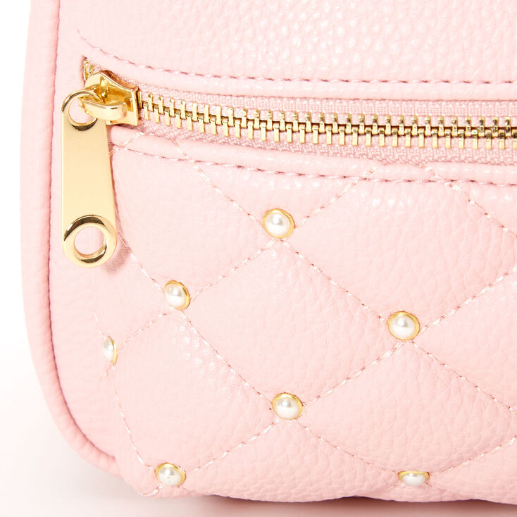 Pearl Quilted Small Backpack - Pink,
