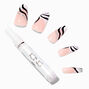 Swirl Glitter Tip Squareletto Vegan Faux Nail Set - 24 Pack,