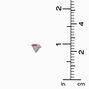 Silver-tone Cubic Zirconia Pink Triangle Stud Earrings,
