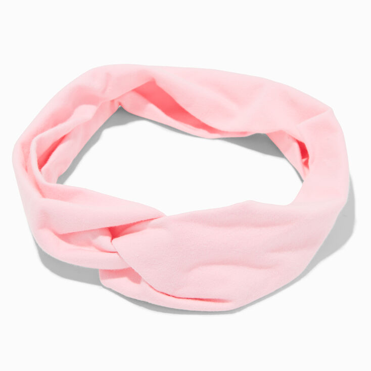 Pink Wide Jersey Twisted Headwrap,