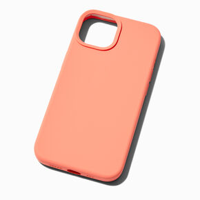 Solid Coral Silicone Phone Case - Fits iPhone&reg; 13/14 Pro,