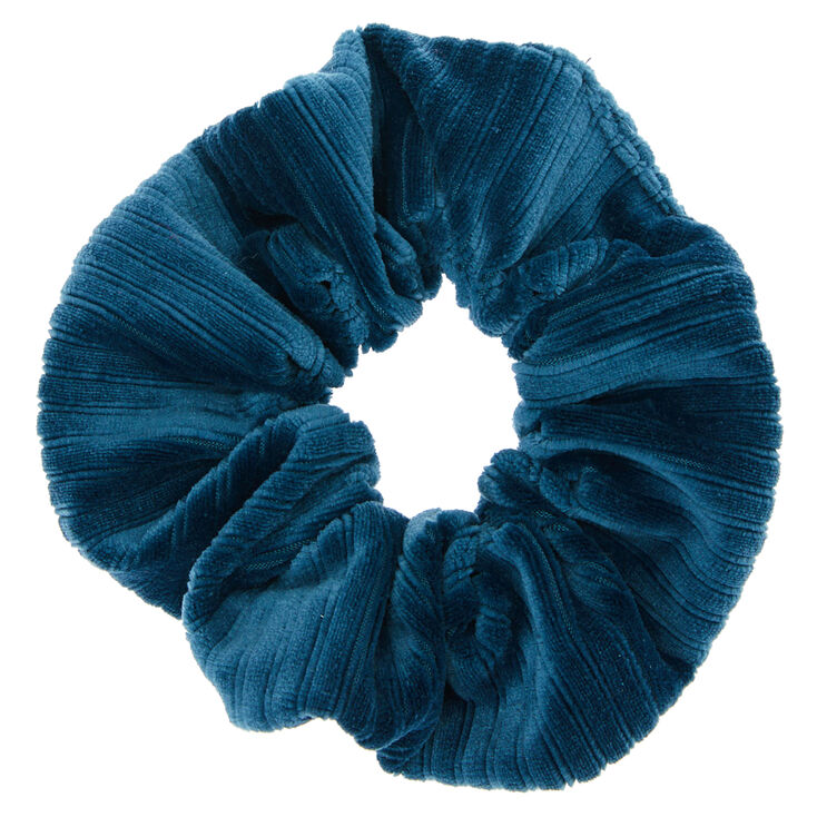 Ribbed Velvet Hair Scrunchie - Teal,