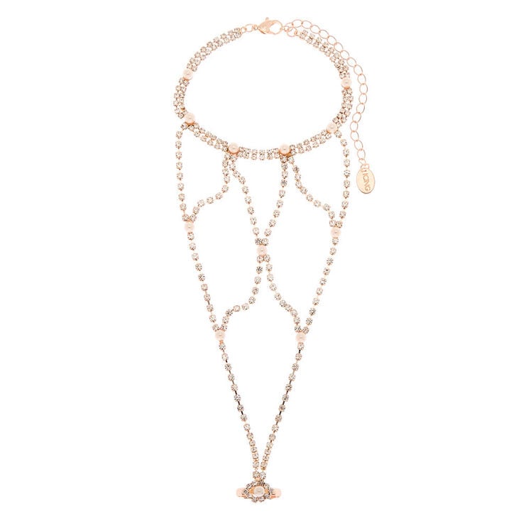 Rose Gold Glam Hand Chain,