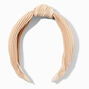 Champagne Pleated Knotted Headband,