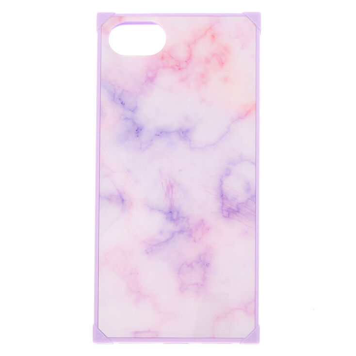 Pastel Marble Square Phone Case - Purple,