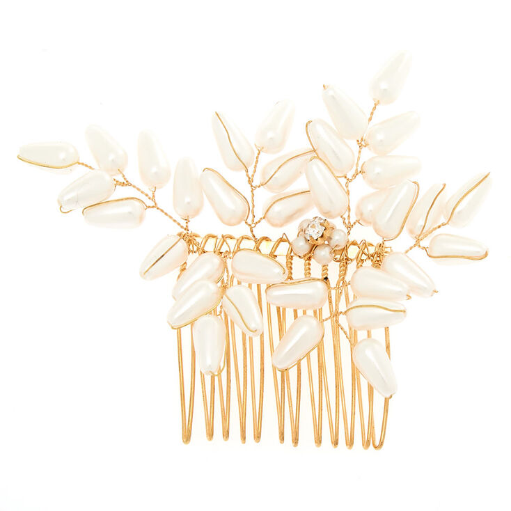 Gold Antique Pearl Hair Comb Gold Antique Pearl Hair Comb,