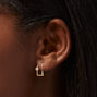 Gold Cubic Zirconia 20MM Double Hoop Earrings,