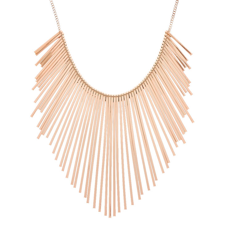 Rose Gold Toned Bars Necklace,