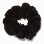 Pleated Black Hair Scrunchie,