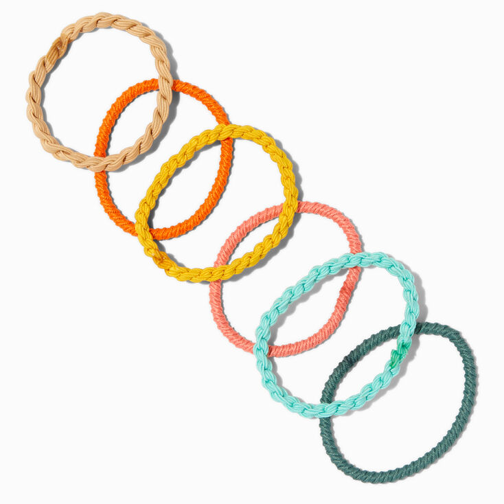 Rainbow Brights Mixed Textured Hair Ties - 12 Pack,