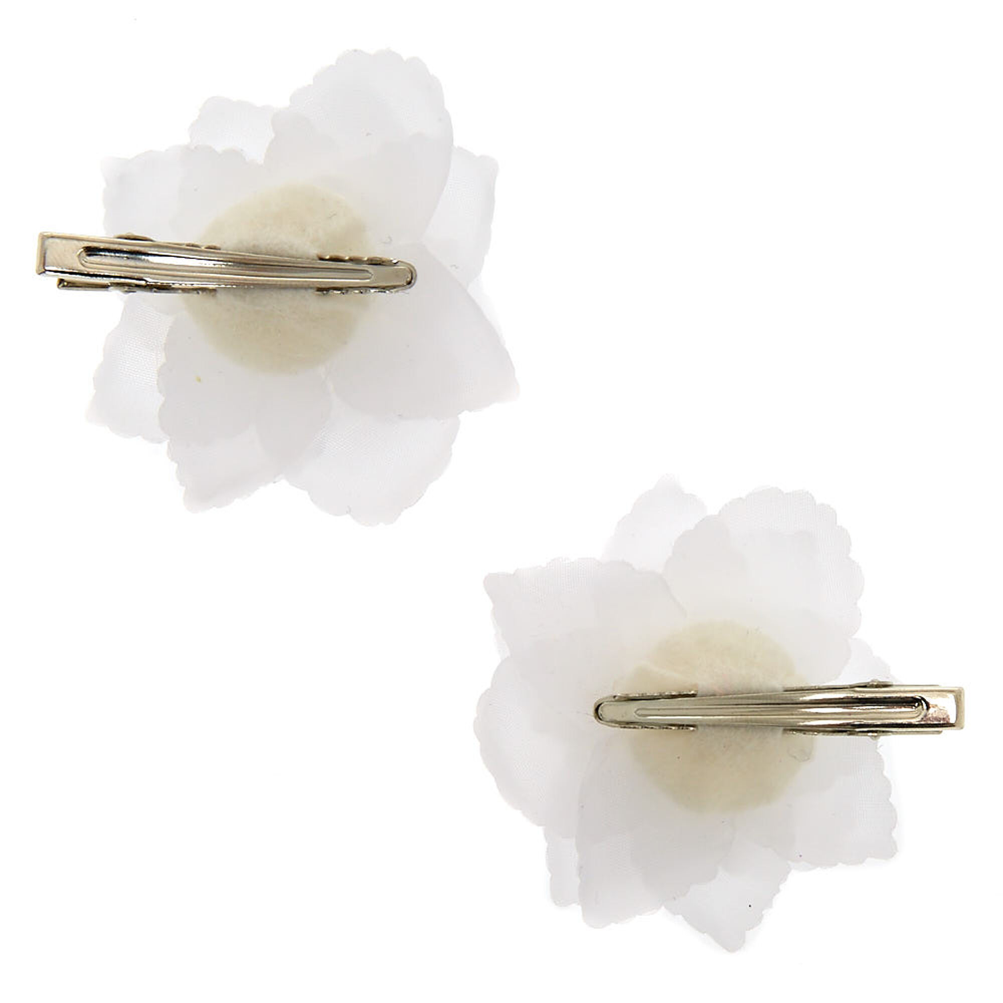 Chiffon Flower Hair Clips 2 Pack White Icing Us