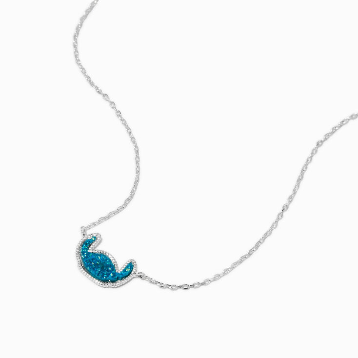 Disney Stitch Sterling Silver Druzy Pendant Necklace,