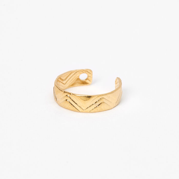 Gold Geometric Textured Ear Cuff,