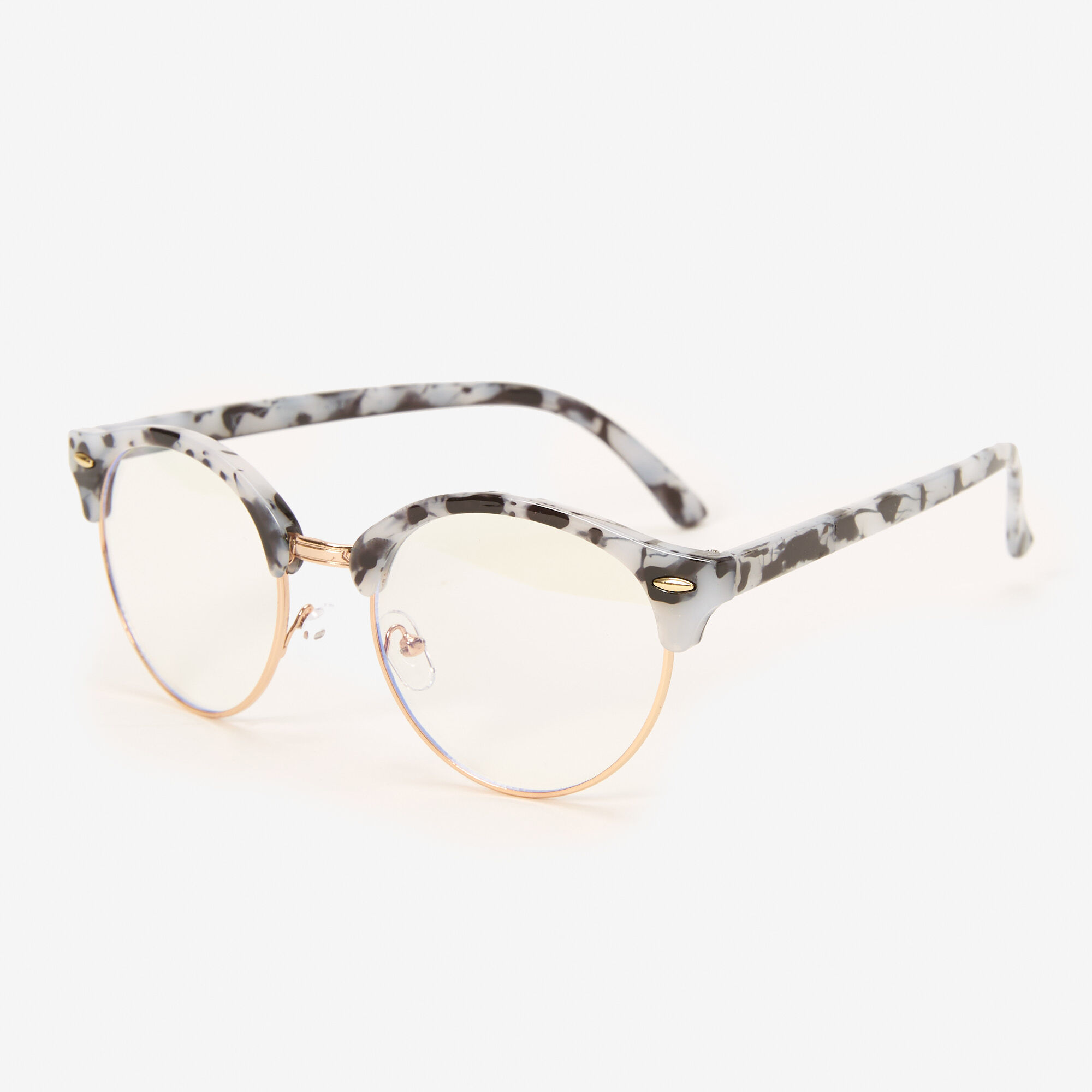 Tortoiseshell Browline Clear Lens Frames Black Icing US