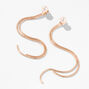 Rose Gold Pearl 4&quot; Linear Drop Earrings,