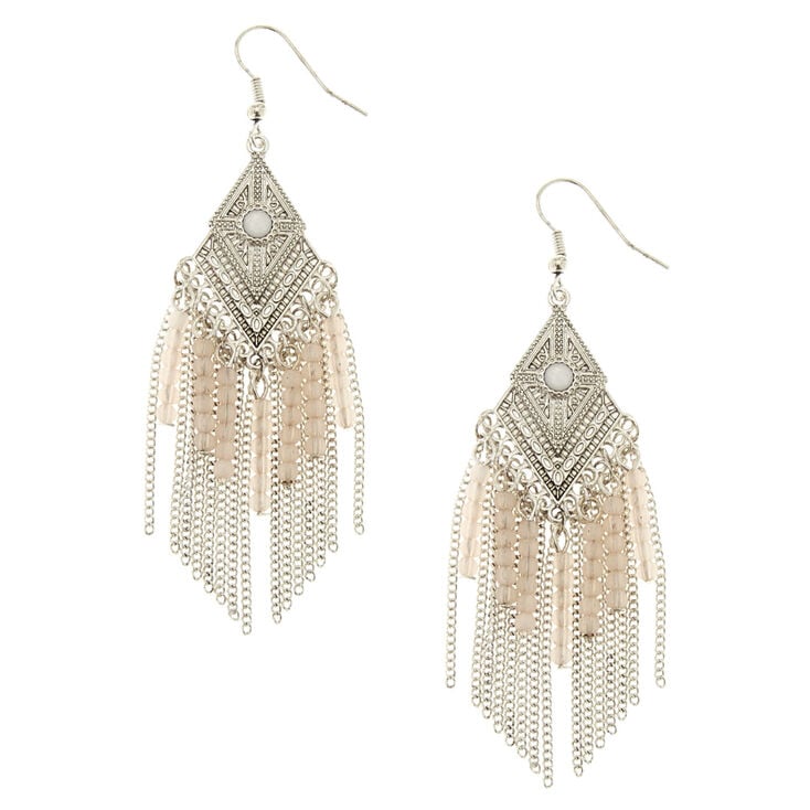 Opal Bohemian Fringe Earrings,