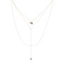 Rose Gold Glitter Disk Multi Strand Necklace,