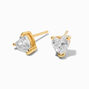 Icing Select 18k Yellow Gold Plated Cubic Zirconia Heart Stud Earrings,