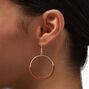 Brown Sueded Gold Hoop 1.5&quot; Drop Earrings,